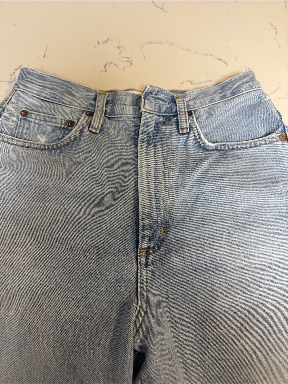 Agolde High-Rise Straight Light Wash Jeans - Picture 5 of 5